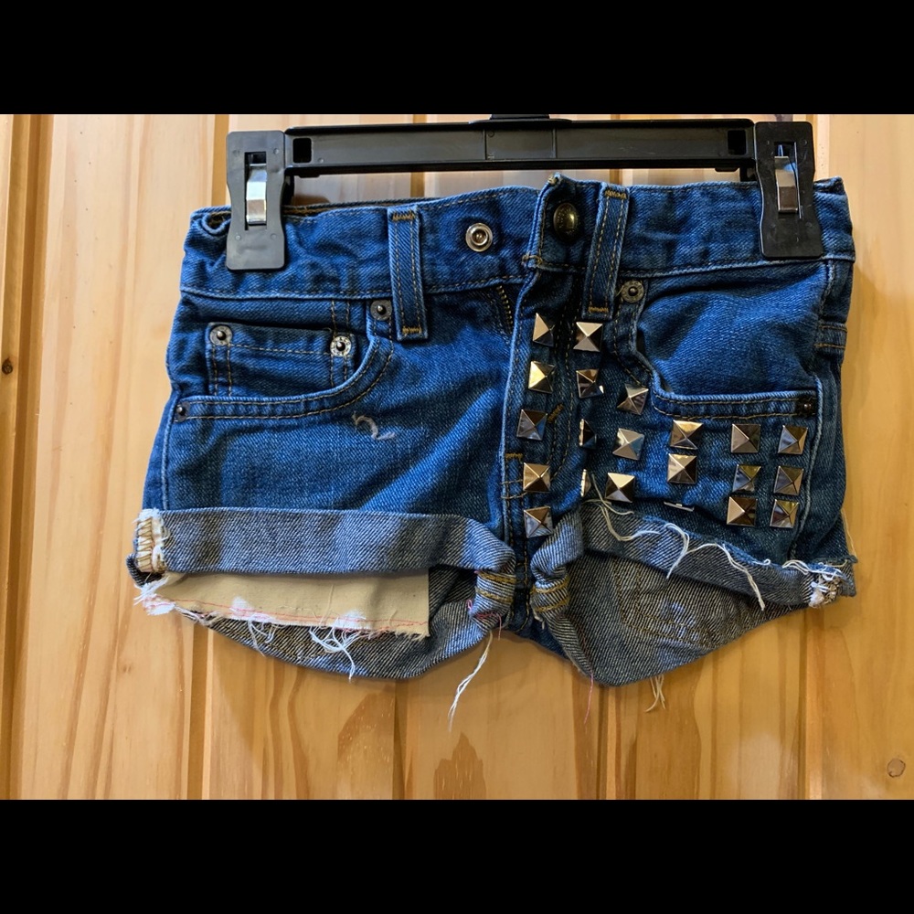 Little girl blue jean shorts
